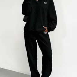 Stylecast X Slyck Textured Sweatshirt and Sweatpant Co -Ord Set-image-62