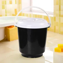 Kuber Industries White & Black Multi Purpose Bucket With Lid- 18 ltr-47