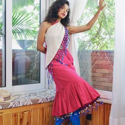 Boho Panache Top with Skirt Co-Ords Set-51