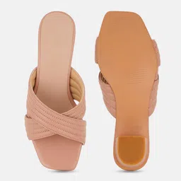 Rubeezz PU Party Block Sandals with Laser Cuts image 2