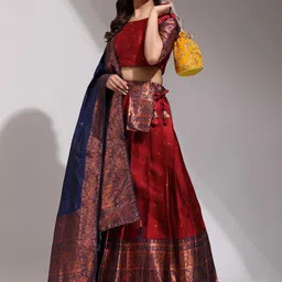 Payu Semi-Stitched Lehenga & Unstitched Blouse With Dupatta-18