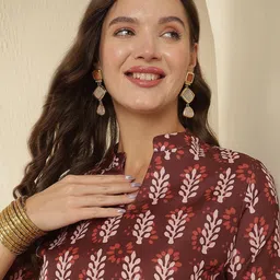 Anouk Rustic Ethnic Motifs Three-Quarter Sleeves Kurtis-image-69