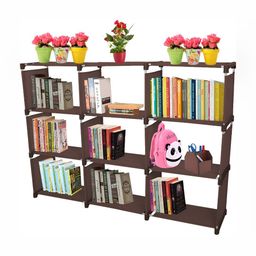Decent Hut Brown 12-Shelf Open Book Shelf image 2