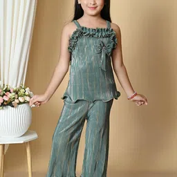 HSS TRENDS Kids-Unisex Green Cotton Blend Clothing Set-image-95
