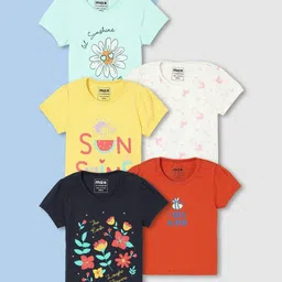 max Girls Typography 5 Printed Applique T-shirt-34