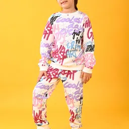 Anthrilo Girls Printed Sweatshirt & Joggers-image-39