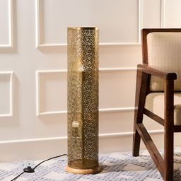 Fabindia Hemang Yellow Textured Metal Floor Lamp-picture-18