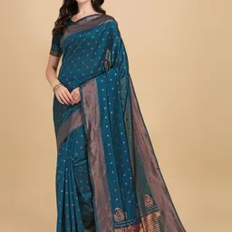 Visit Wear Women Woven Design Zari Pure Silk Banarasi Saree With Blouse Piece-image-10