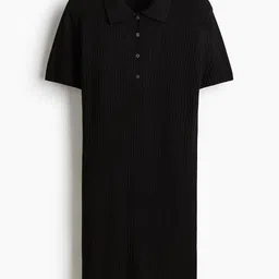 H&M Rib-Knit Collared Dress-image-42