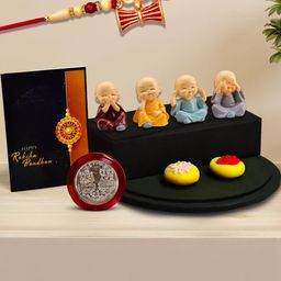 DeoDap Unisex 3 Pieces Floral Rakhi Gift Set-image-64