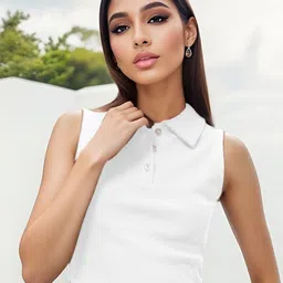 StyleCast x Revolte Women Solid Shirt Collar Cotton Top-image-63