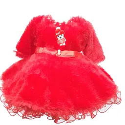 kids fashion hub Embellished Woollen Fit & Flare Dress-picture-25
