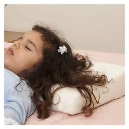 The White Willow Memory Foam Contour Soft Pillow for Kids with Organic Bamboo Removable Zip Cover - White-17