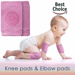 BabyMoon Anti Slip Stretchable Knee Cap Or Elbow Safety Protector - Baby Pink-picture-19