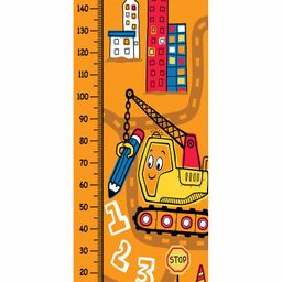 WENS Construction Theme Removable Height Measurement Wall Sticker - Orange-image-1