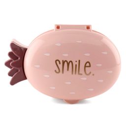 Strawberry Shape Soap Case Smile Print - PeachPink-54