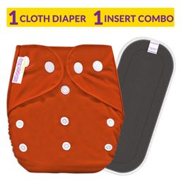 Bembika Reusable Cloth Diaper With Bamboo Charcoal Inserts - Red-11