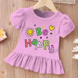 Kookie Kids Short Sleeves Top Text Print - Pink-picture-15