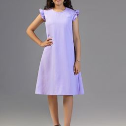 YK Flutter Sleeve A-Line Dress-image-86