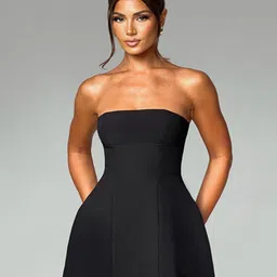 Outzidr Women Solid Fit & Flare Off-Shoulder Mini Dress-picture-55