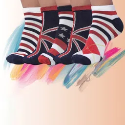 MJE Men Pack Of 5 Patterned Ankle Length Socks-image-78