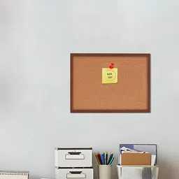 Art Street Brown Wooden Rectangular Shaped Notice Bulletin Board-27