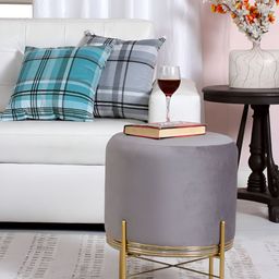 Shadowkart Grey And Gold Toned Cylindrical Pouffes Ottomans-image-75