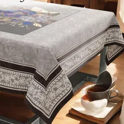 CASA-NEST Black Floral 4-Seater Velvet Table Cover-16