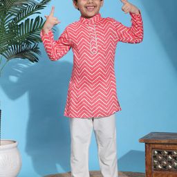 Cutiekins Boys Chevron Striped Kurta with Pyjamas-image-61