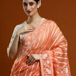 Mitera Women Woven Design Zari Chanderi Saree-picture-58