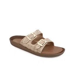 Mast & Harbour Women Textured Open Toe Flats with Buckles-14