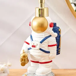 Home Centre White & Blue Astronaut Textured Soap Dispenser 290ml-0