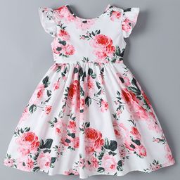 Mark & Mia Girls Floral Print Flutter Sleeve Fit & Flare Dress-image-62