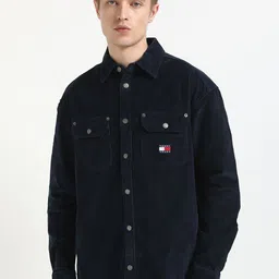 Tommy Hilfiger Men Spread Collar Textured Cotton Relaxed Fit Casual Shirt-image-21