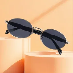 SCAGLIA Unisex Round Sunglasses with UV Protected Lens SCG_OVAL_BLK-16