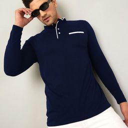 THE BEETEL HOUSE Men Henley Neck Raw Edge T-shirt-image-91