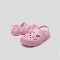 One Friday Girls Rubber Glitter Bow Clogs with Strap-image-2
