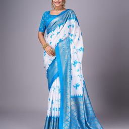 Sitanjali Tie and Dye Zari Art Silk Chanderi Saree-image-13