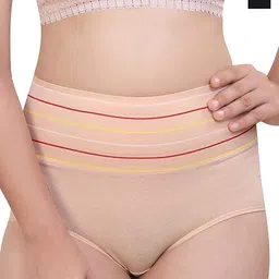 Taslar Pack Of 2 Striped Cotton Hipster Briefs 036TLARBREF_BLK_CRM-image-37