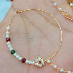 NIKYANKA Gold-Plated Cubic Zirconia Studded Stud Nosepin-picture-9