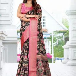 J 6 DESIGNER Floral Printed Heavy Work Block Print Saree-picture-21