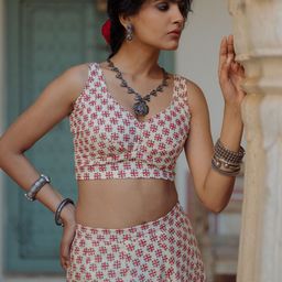BAARO MASI Printed Block Print Ready to Wear Lehenga & Blouse With Dupatta image 4