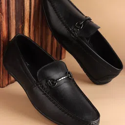 Carlton London Men Lightweight Square Toe Leather Loafers-image-15