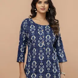 FERANOID Women Ethnic Motifs Printed Pure Cotton Kurti-image-90