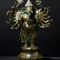 Exotic India Brown Lord Ganesha Religious Idol Showpiece-image-47