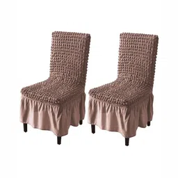 HOKIPO Mauve 2 Pieces Textured Stretchable Chair Covers-39