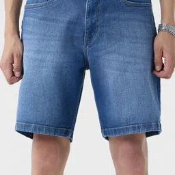 The Souled Store Men Regular Fit Mid-Rise Denim Shorts-image-19