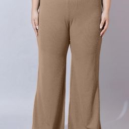 U&F Beyond Women Plus Size Original Straight Fit Slip-On Wide Leg Trousers-image-47