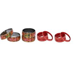SOMIL Set Of 12 Multi Alloy Artificial Stones & Beads Bangles-picture-17