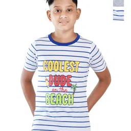 Clothe Funn Boys Pack Of 2 Typography Printed Cotton T-shirt-image-45